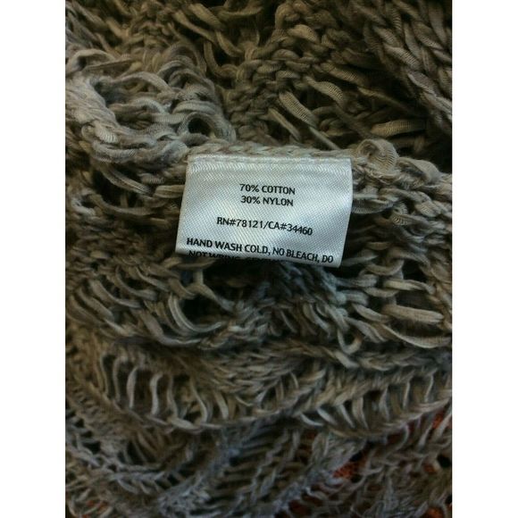 Eileen Fisher Gray Open Knit Cover Up Top Shirt - Picture 6 of 6